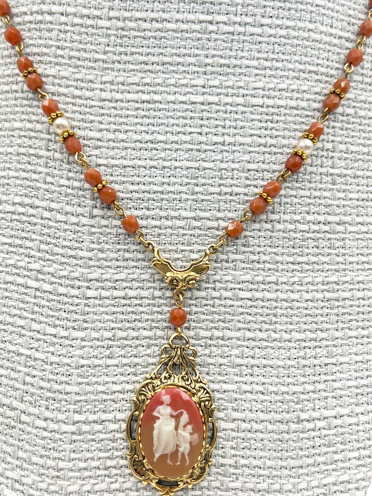 Carnelian Cameo Necklace
