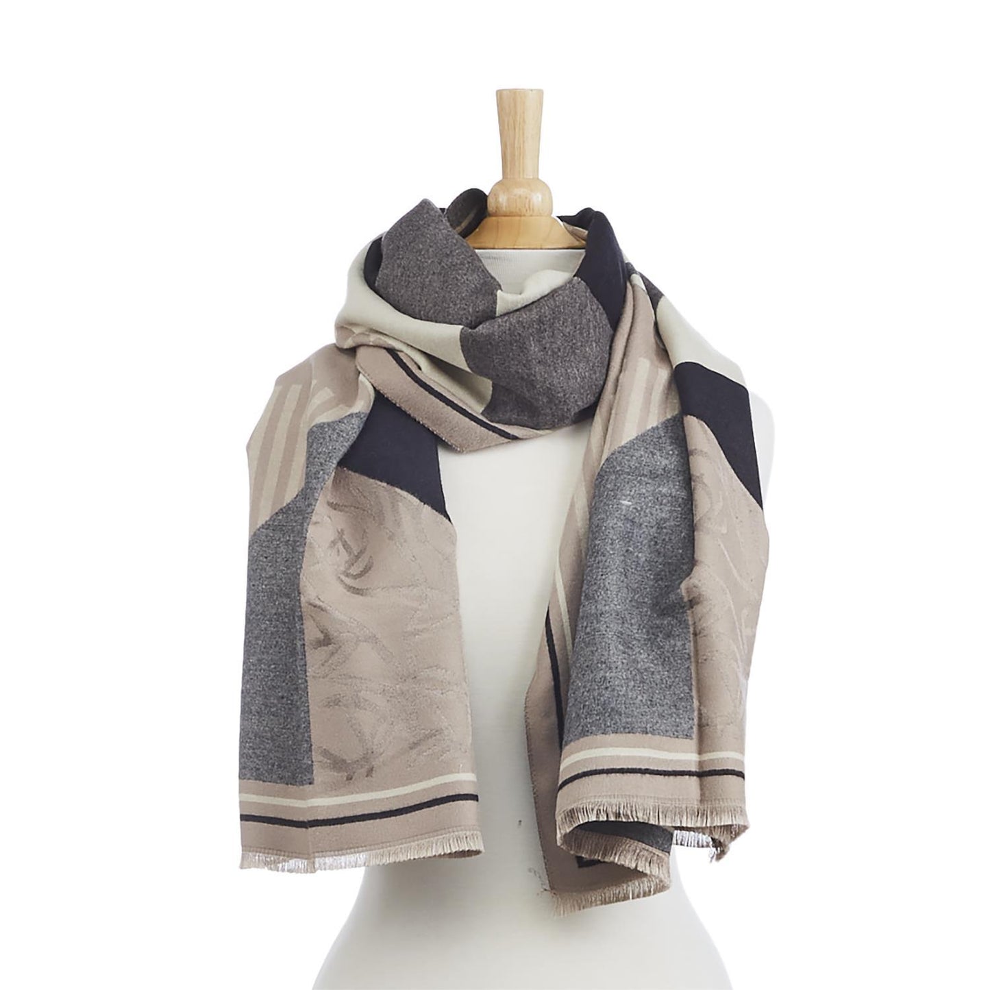 Lined Mix Printed Scarf