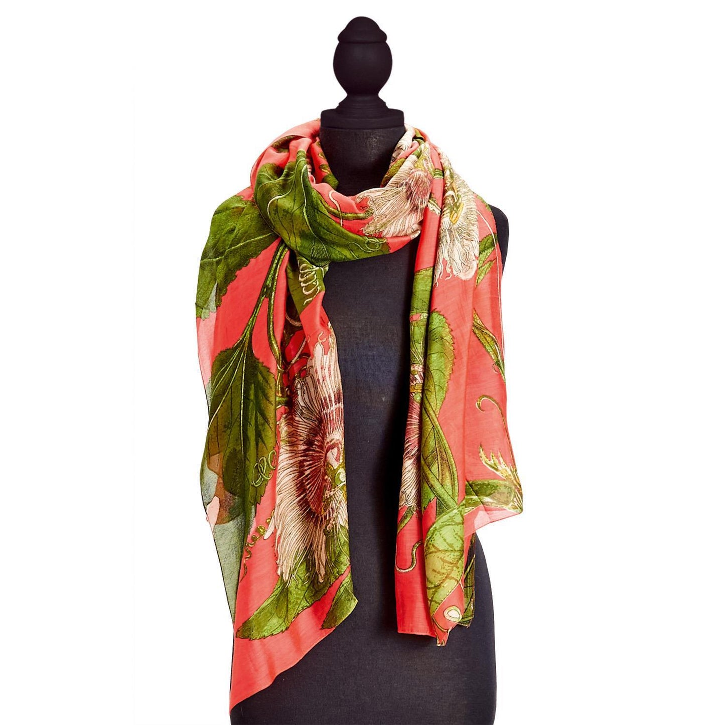 Coral Passion Flower Scarf
