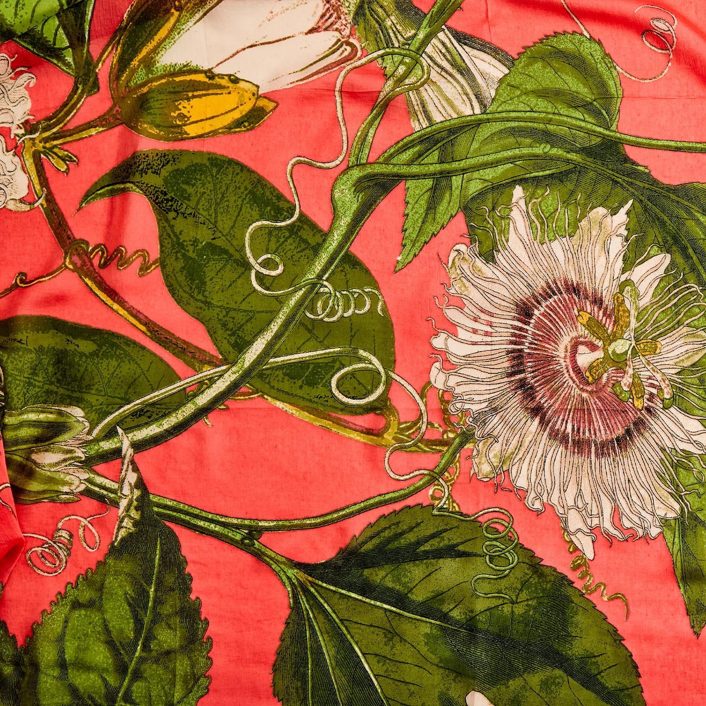 Coral Passion Flower Scarf