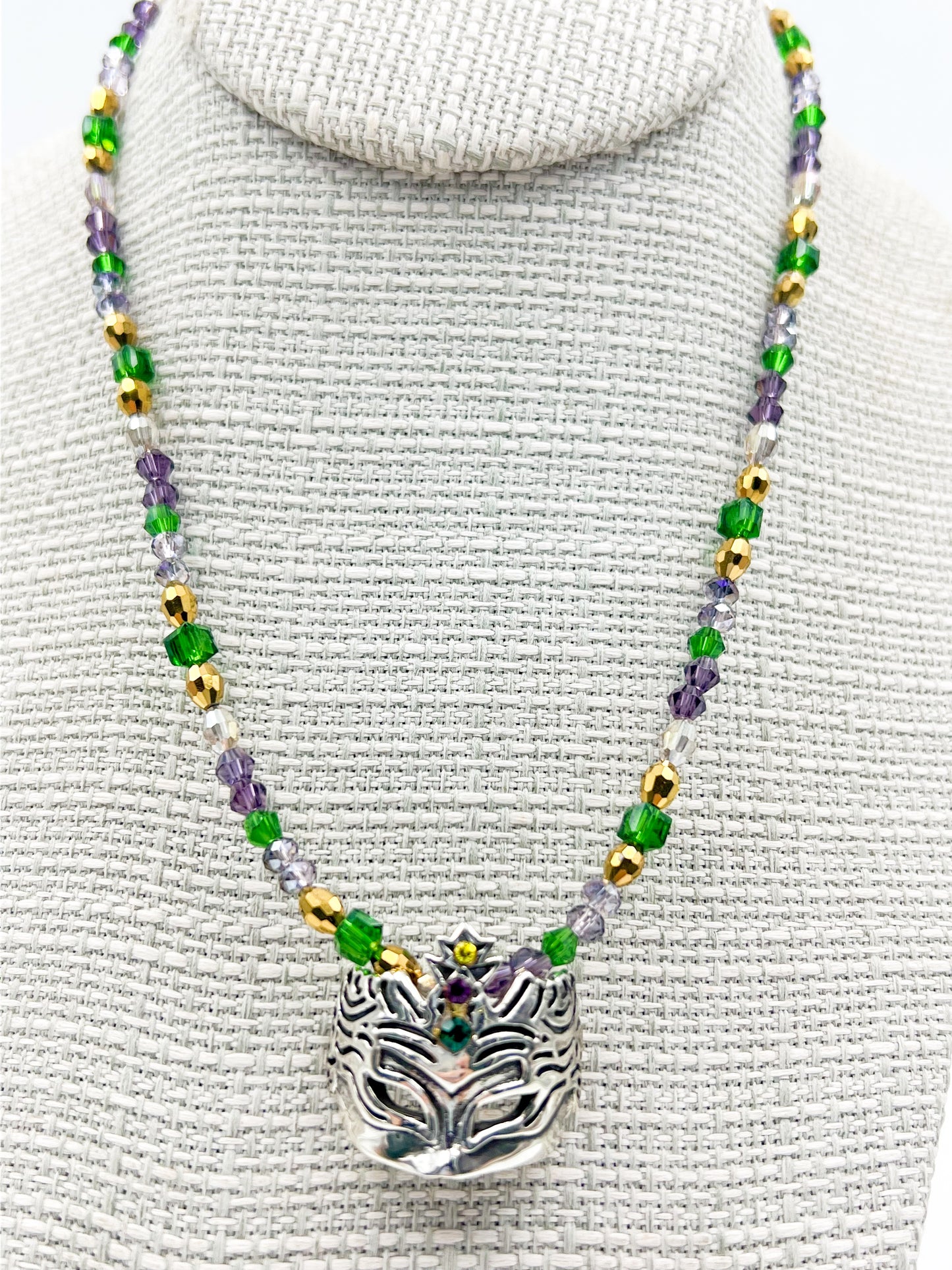 Sterling Silver Masquerade Mask Necklace