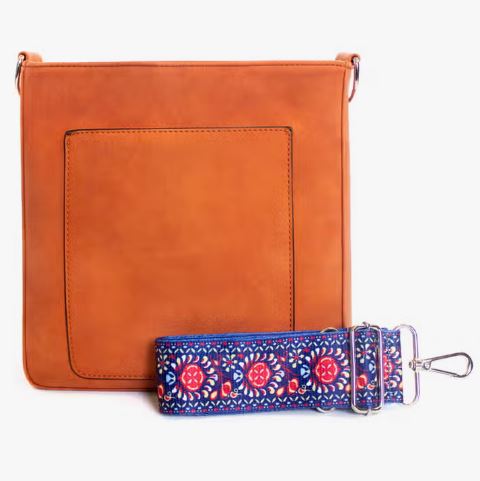 Orange Suede Crossbody Bag