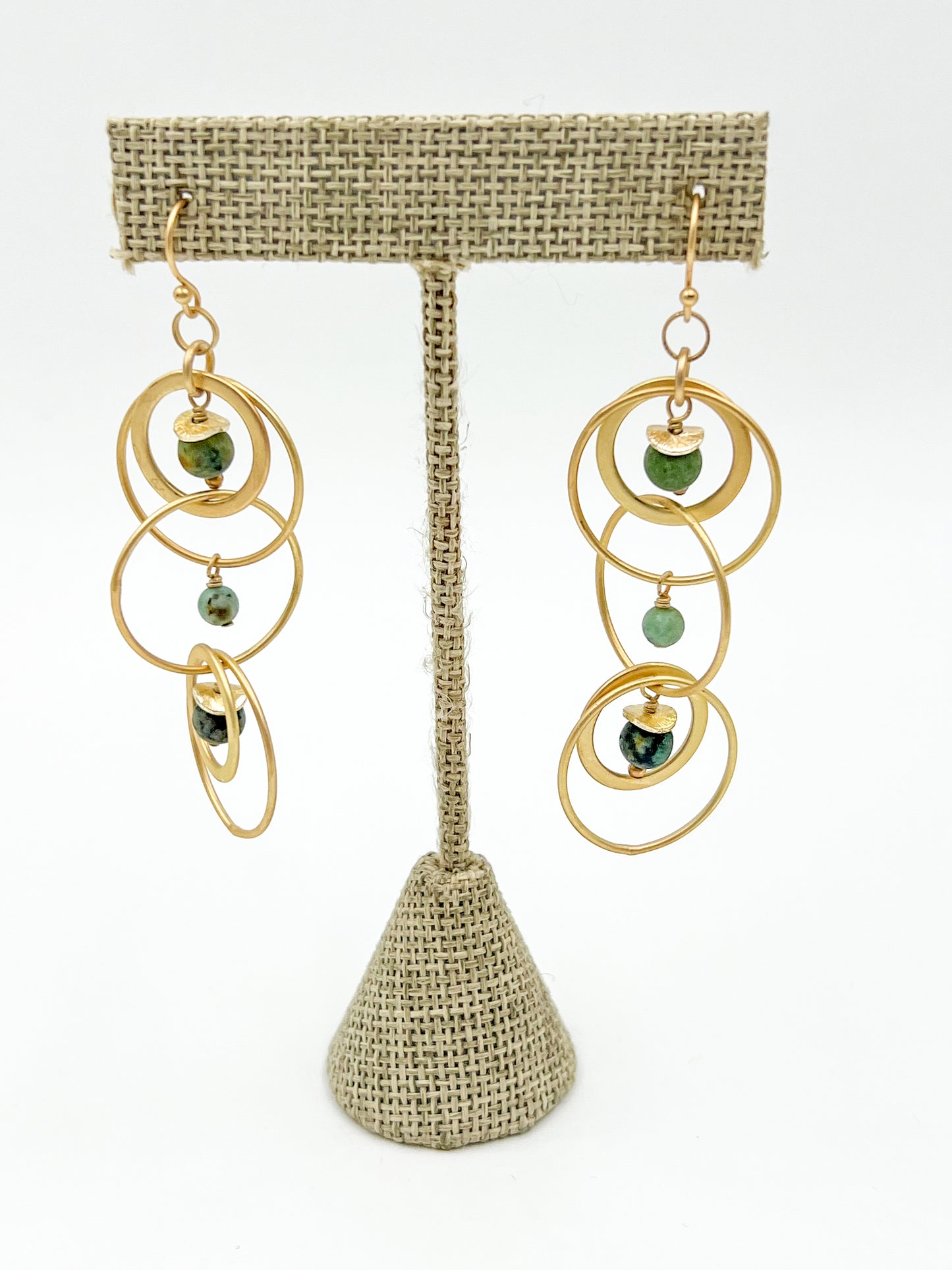African Turquoise Drop Earrings