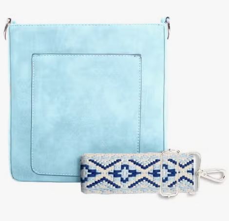 Blue Sky Suede Crossbody Bag