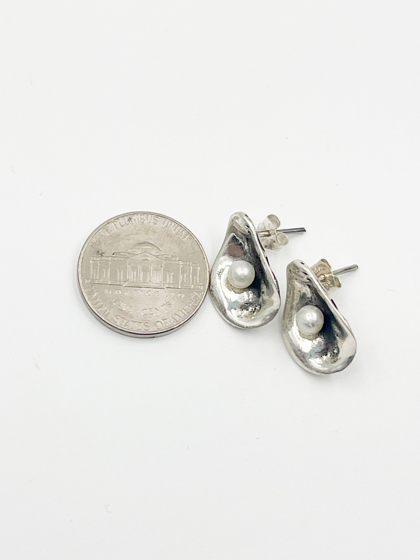 Petite Sterling Silver Oyster Post Earring