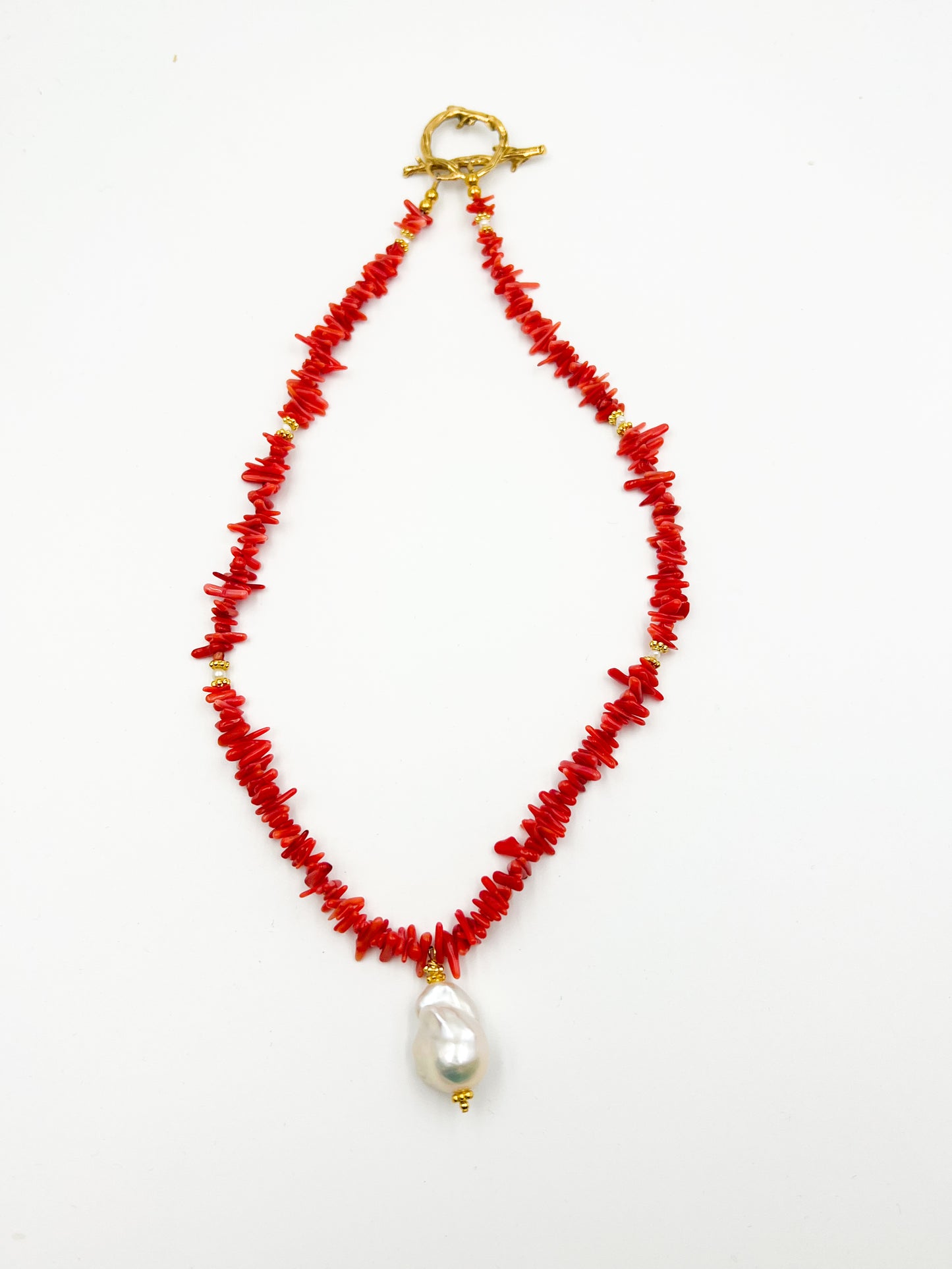 Baroque Pearl Coral Necklace