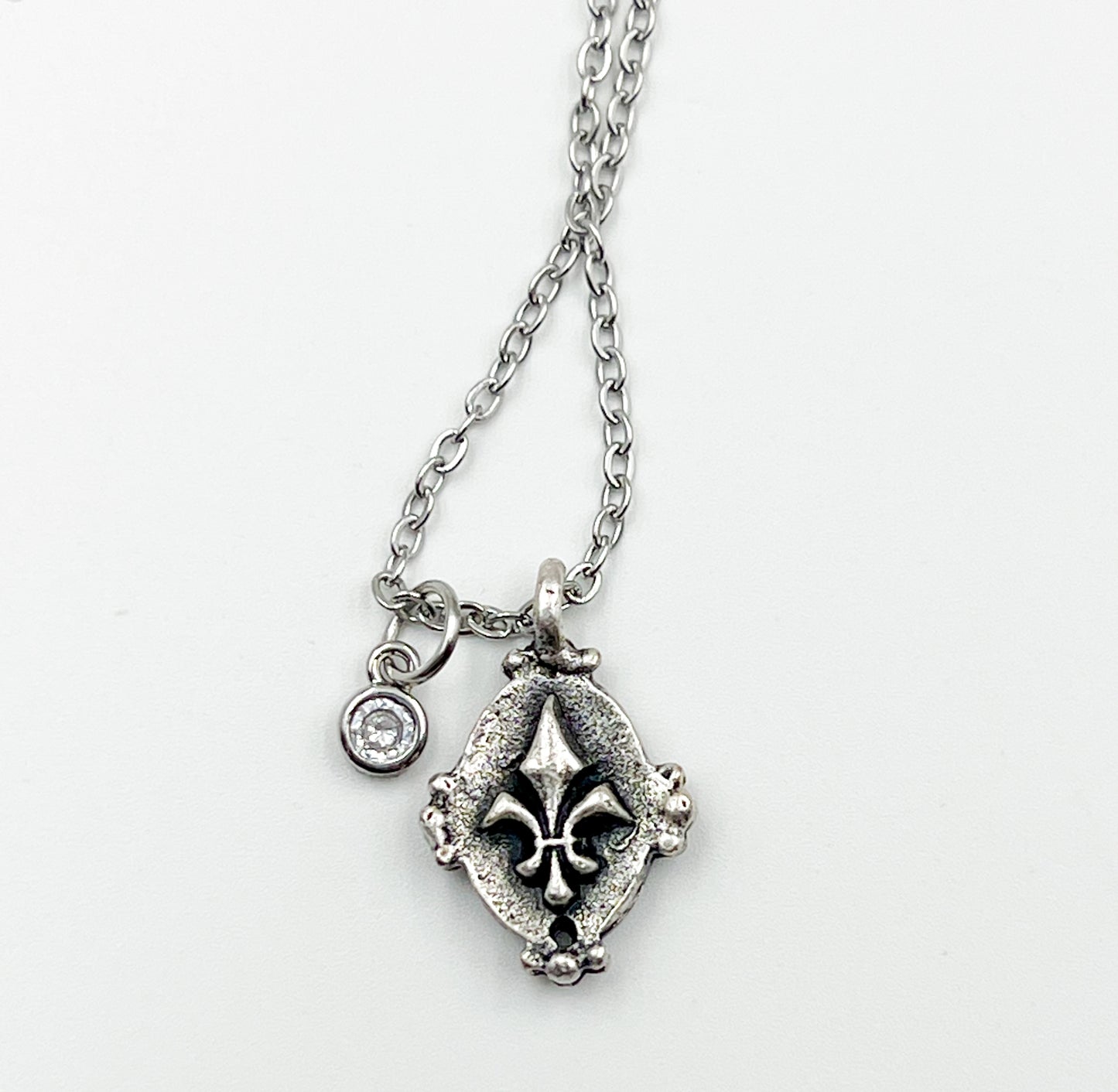 Fleur De Lis Silver Necklace