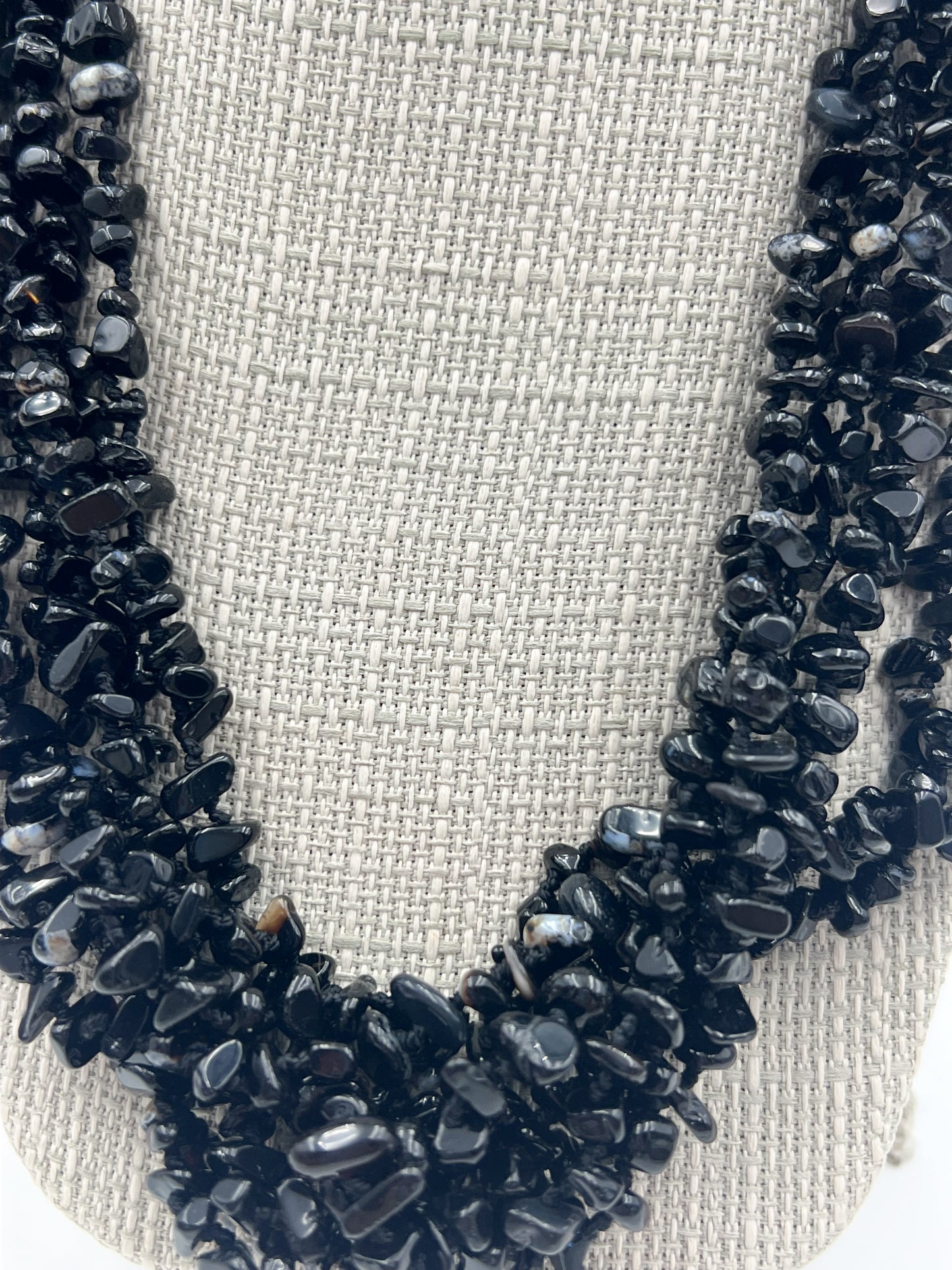 Multi Strand Back Rock Necklace