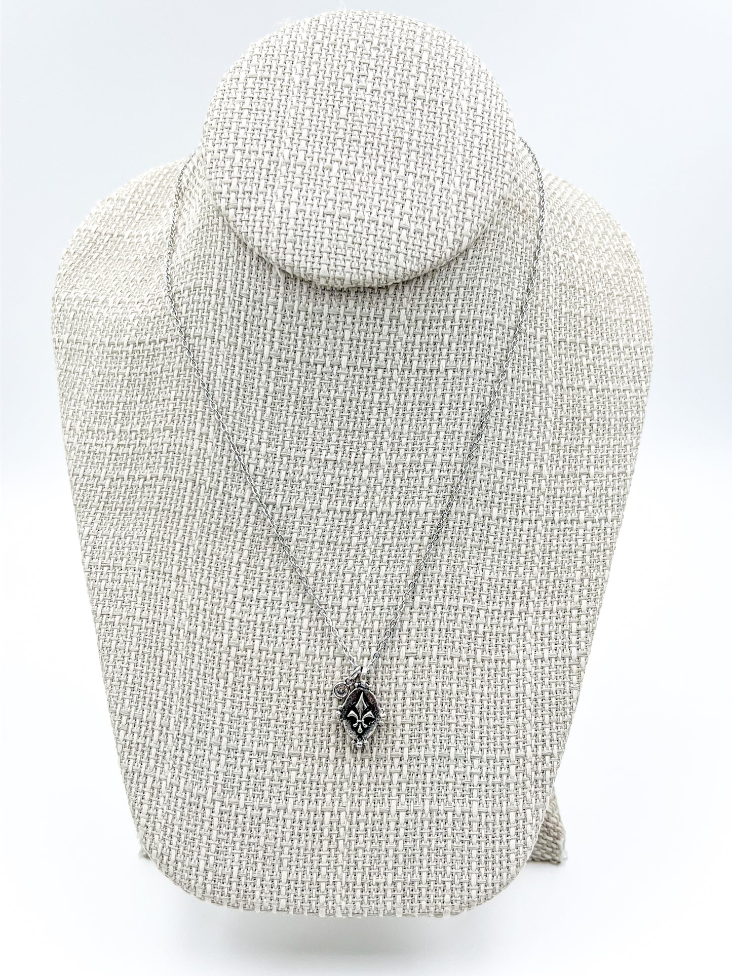 Fleur De Lis Silver Necklace