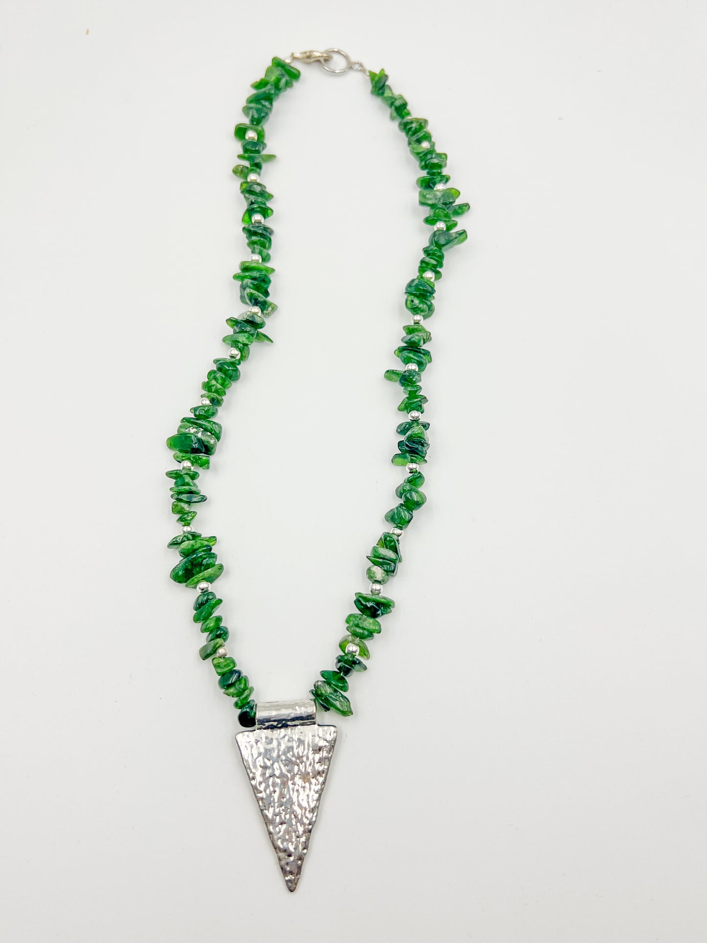 Silver Arrow Jade Necklace