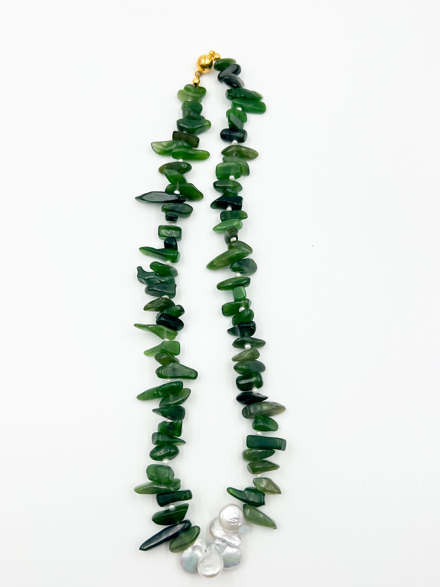 African Jade & Freshwater Pearl Necklace