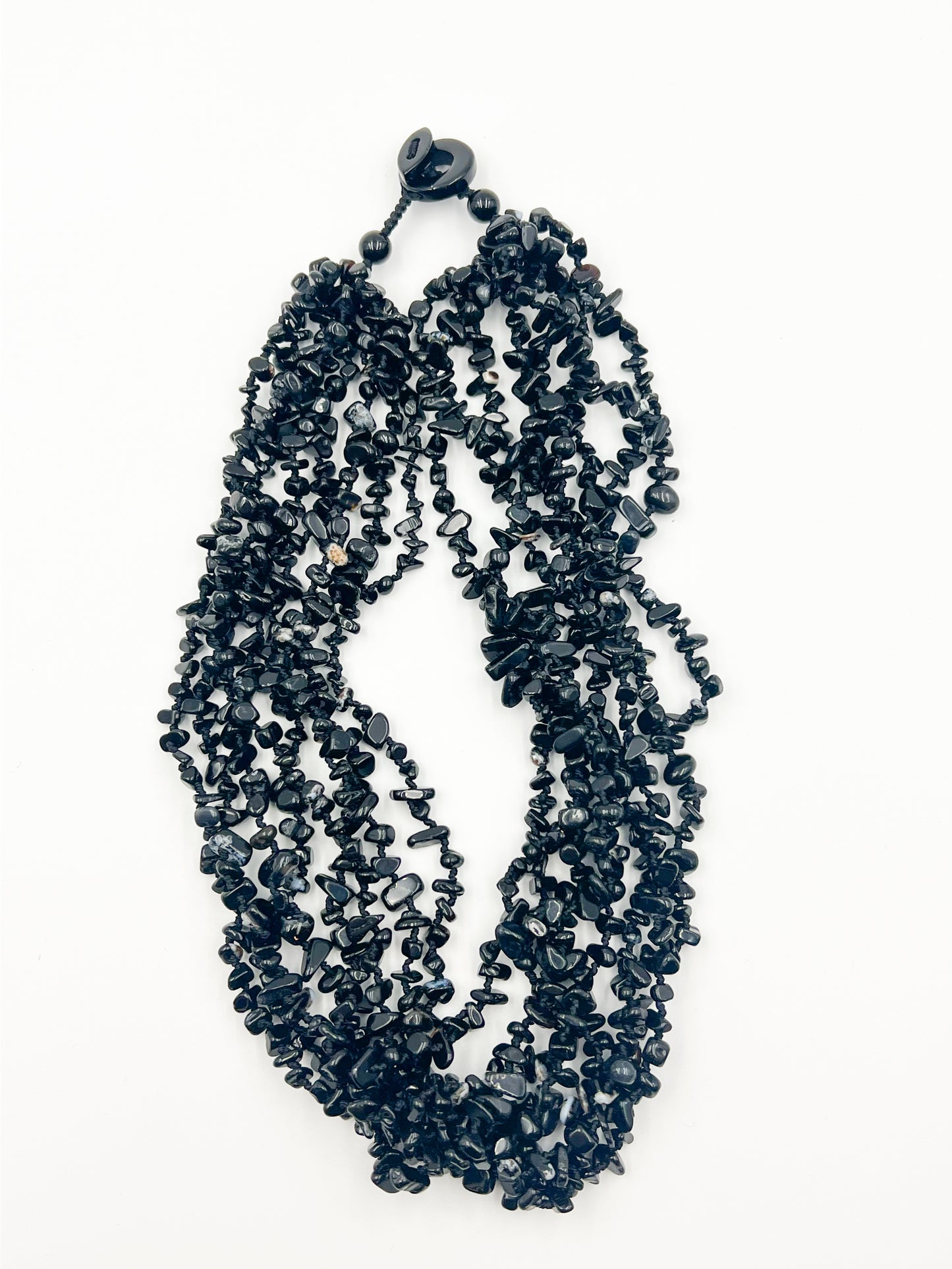 Multi Strand Back Rock Necklace