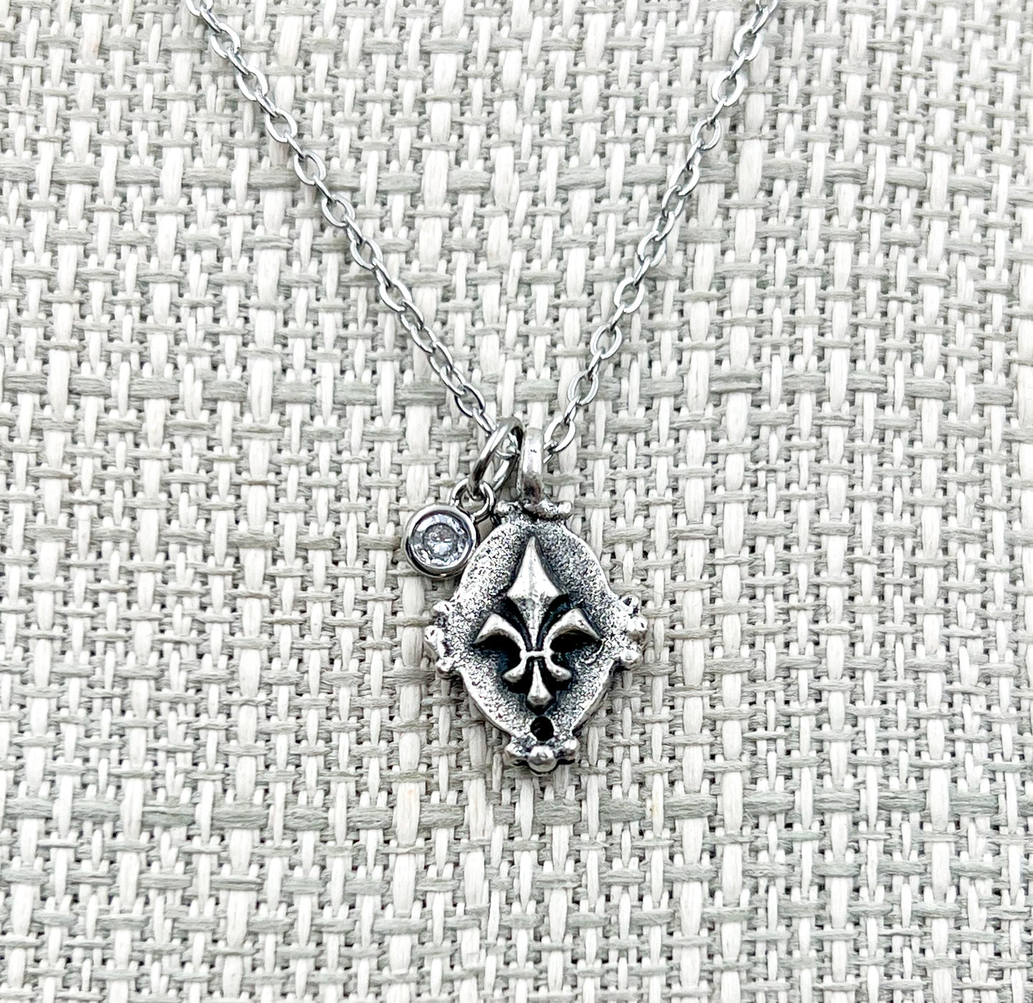 Fleur De Lis Silver Necklace