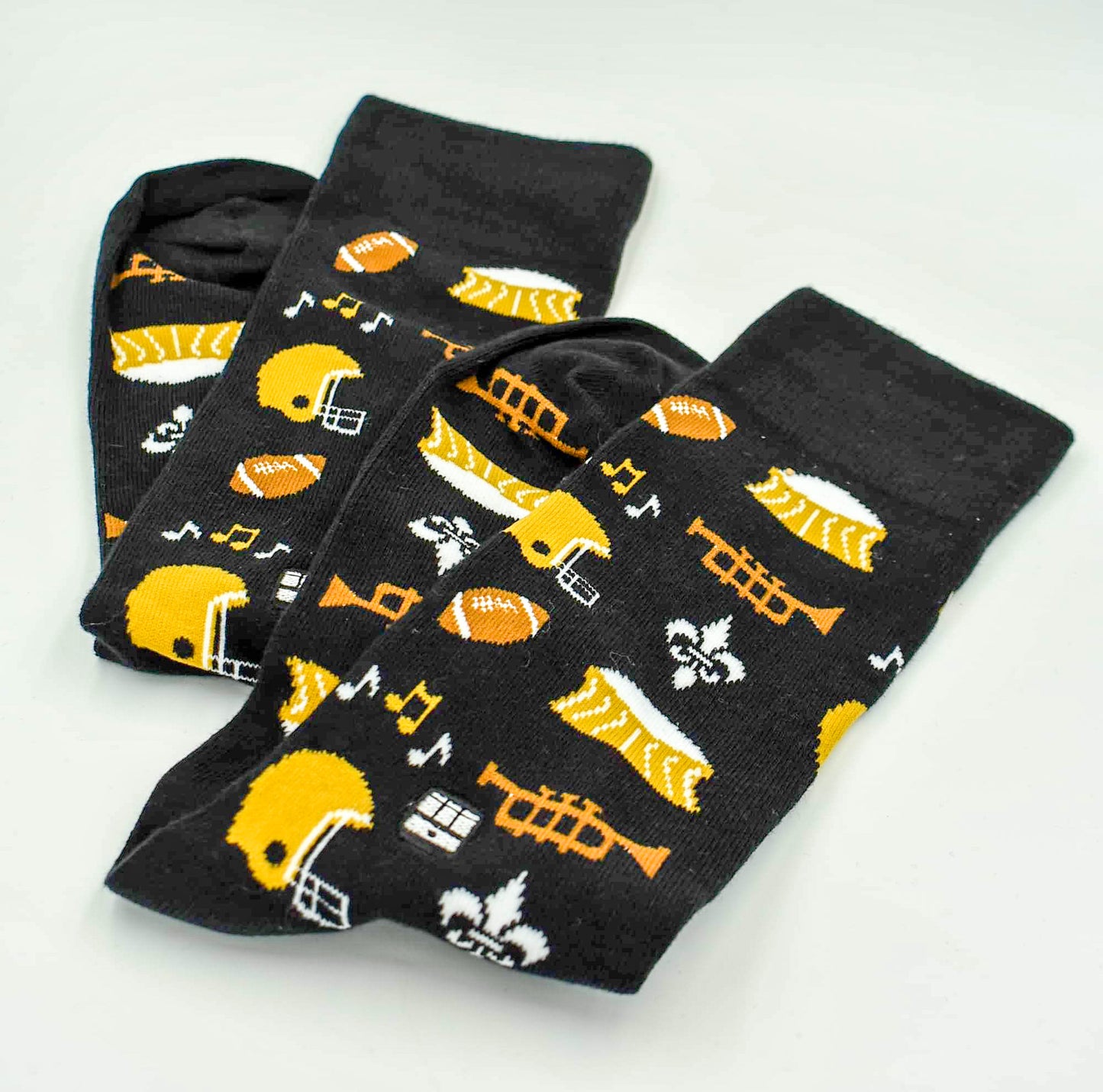 Black + Gold Football Socks