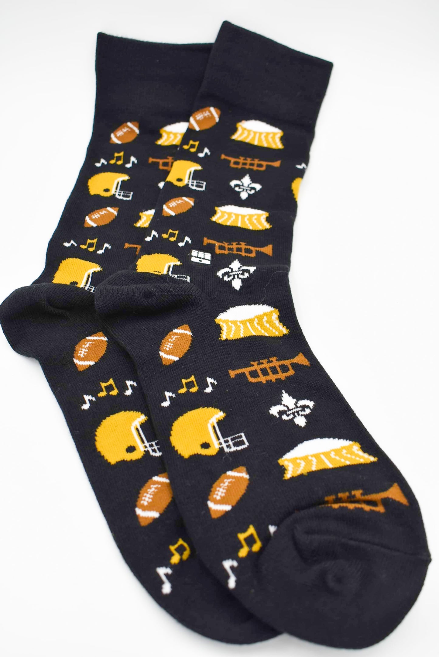 Black + Gold Football Socks