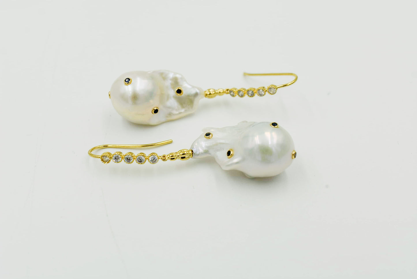 Baroque Pearl + Gem Earrings