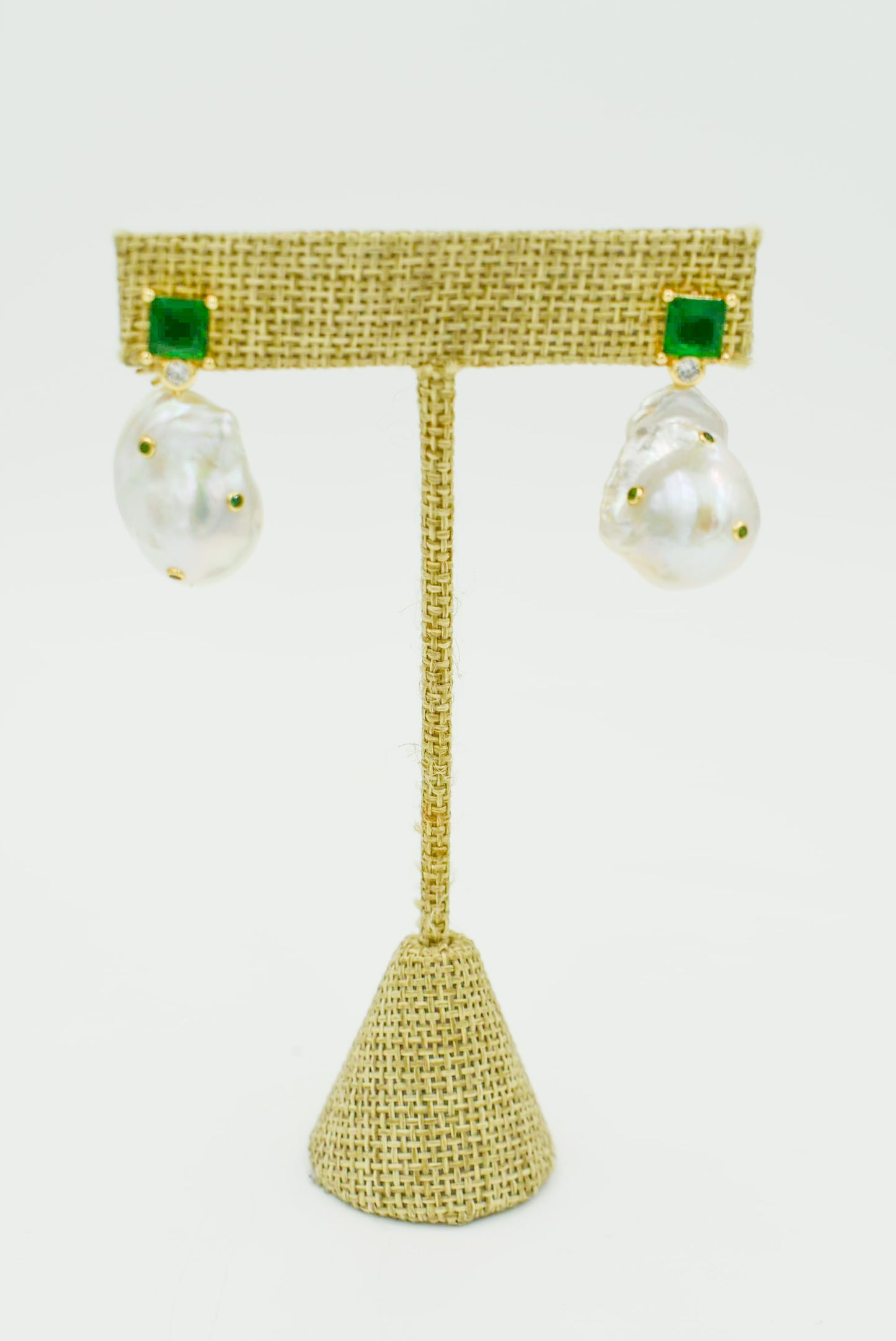 Baroque Pearl + Gem Earrings