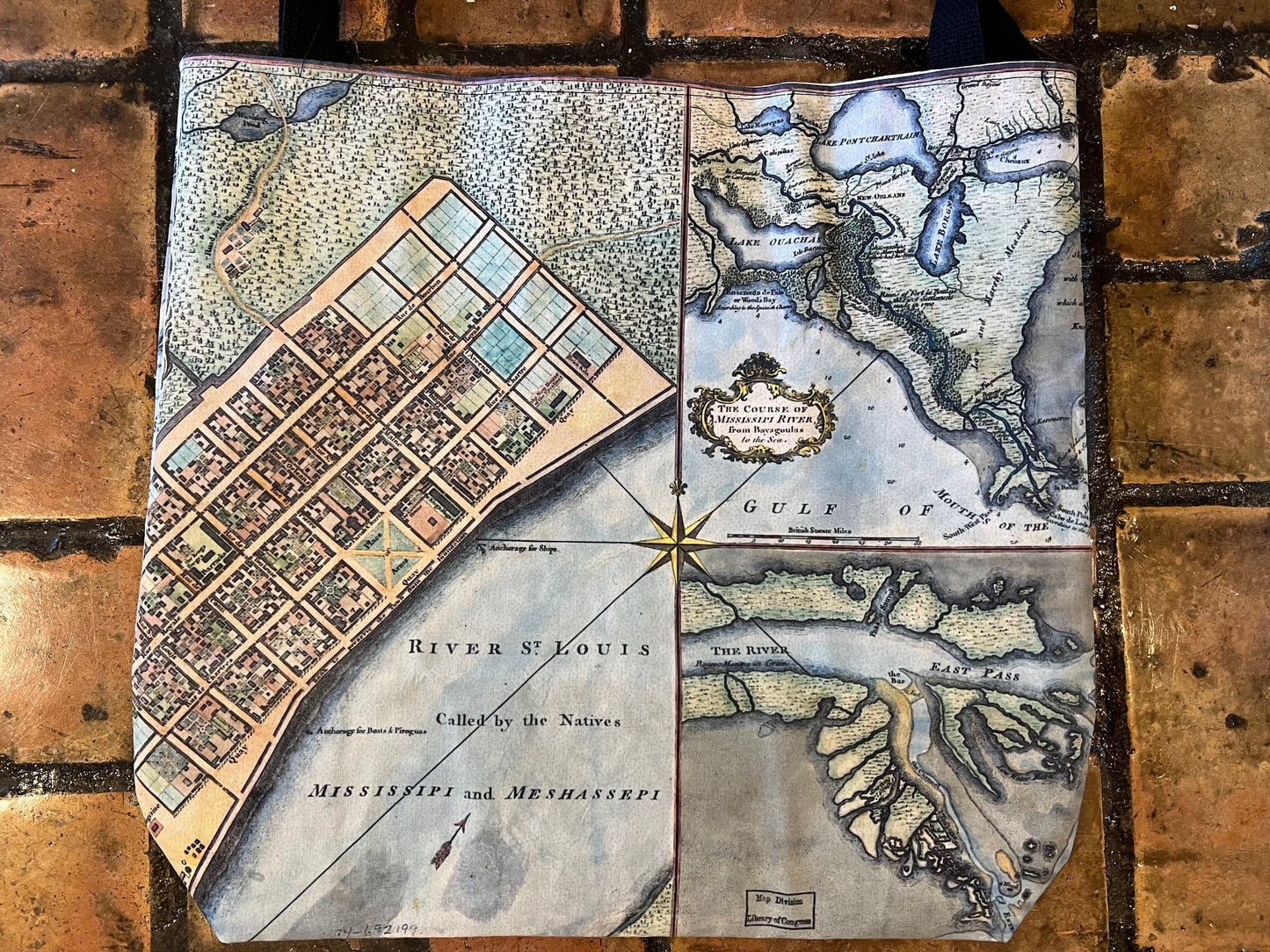 Historic FRENCH QUARTER of New Orleans 1720, hand-painted by Lisa Middleton 2013 tote bag