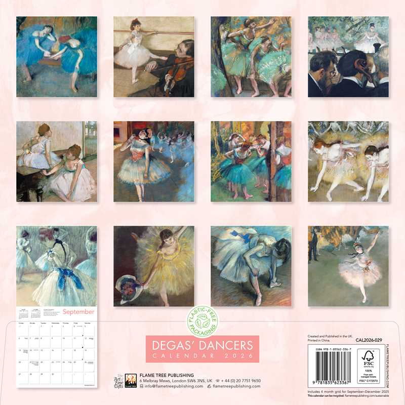 Degas' Dancers Wall Calendar 2026