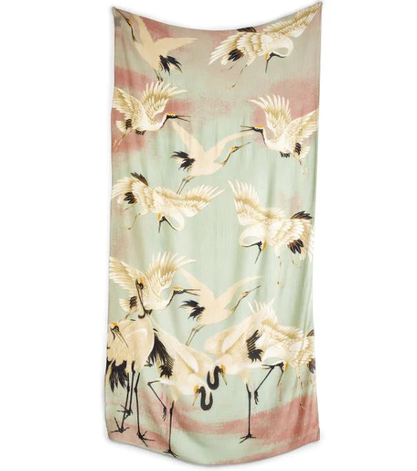 Heron Scarf in Aqua Blue