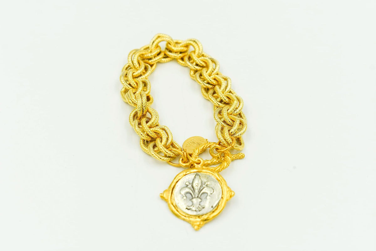 Intaglio Fleur De Lis Bracelet