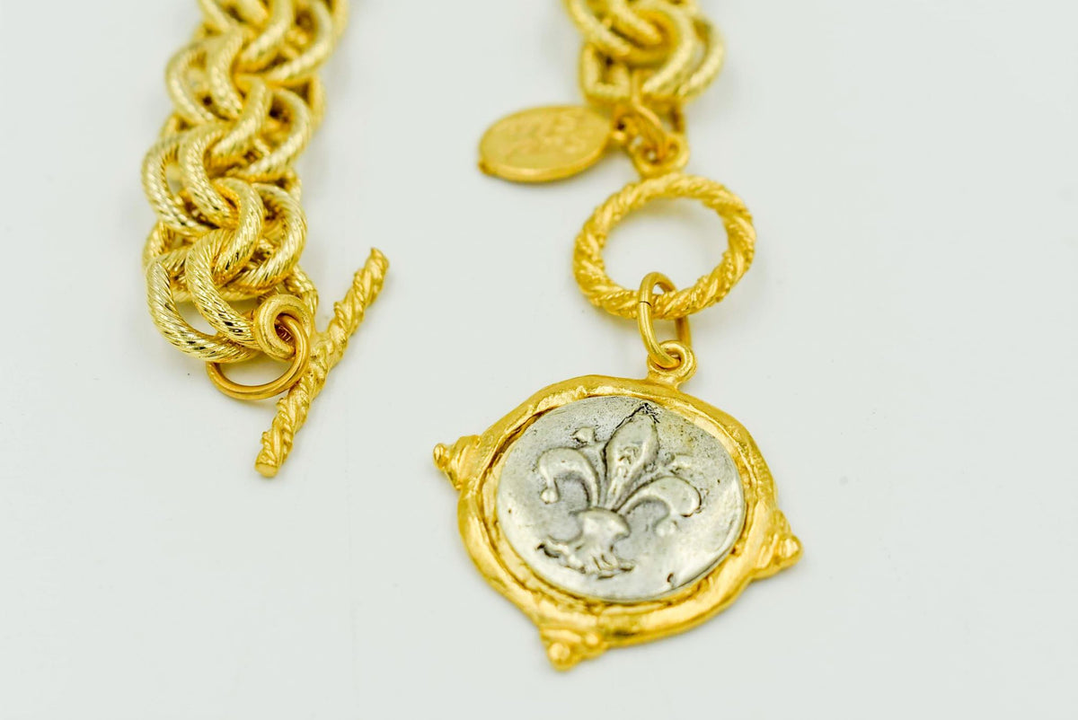 Intaglio Fleur De Lis Bracelet