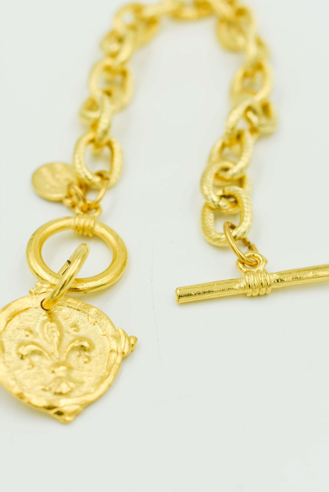 Gold Fleur De Lis Intaglio Bracelet