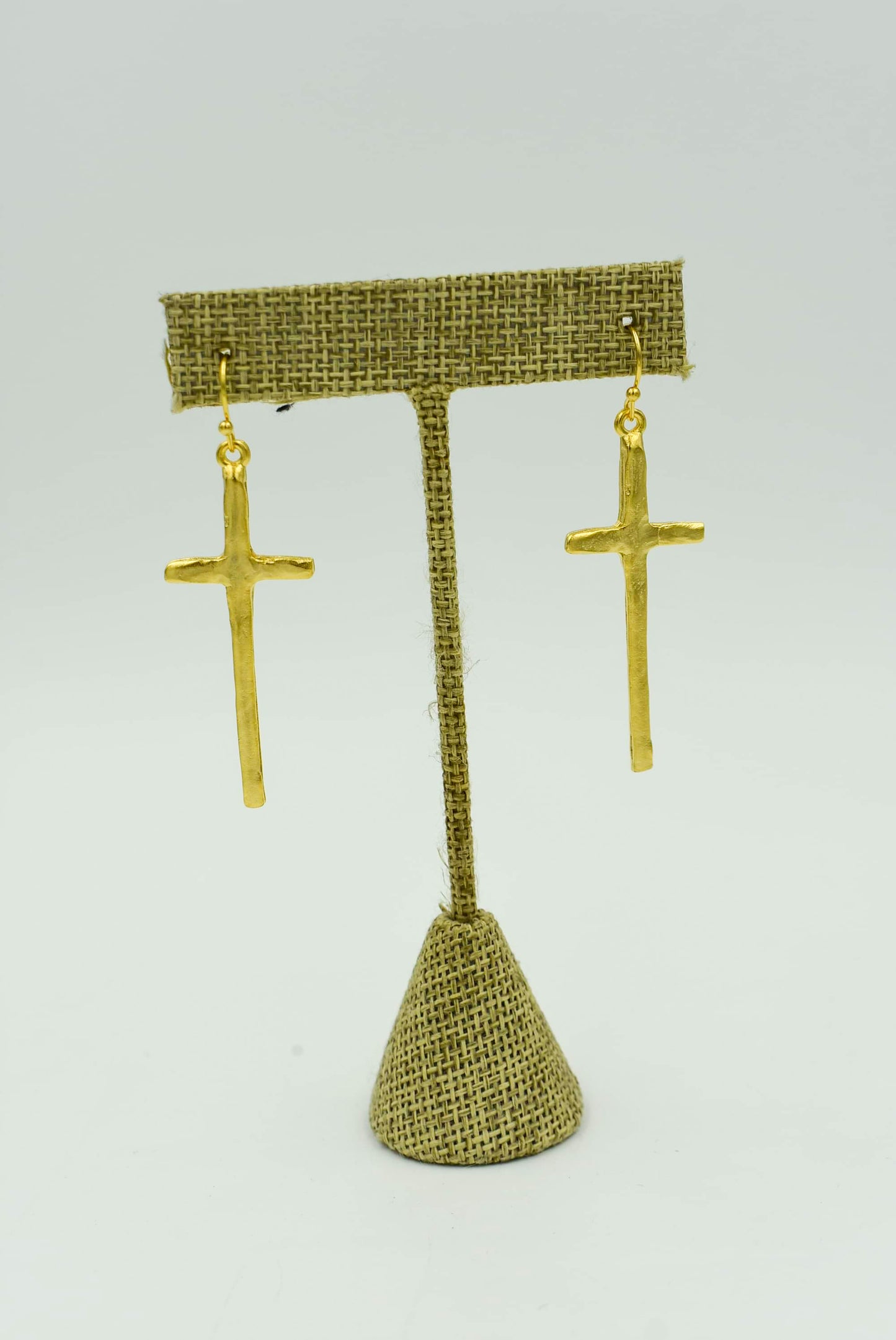 Long Cross Earring - Gold