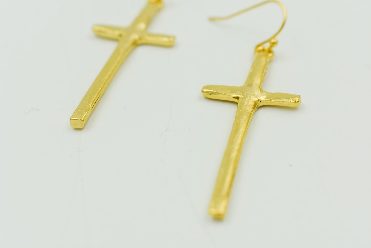 Long Cross Earring - Gold