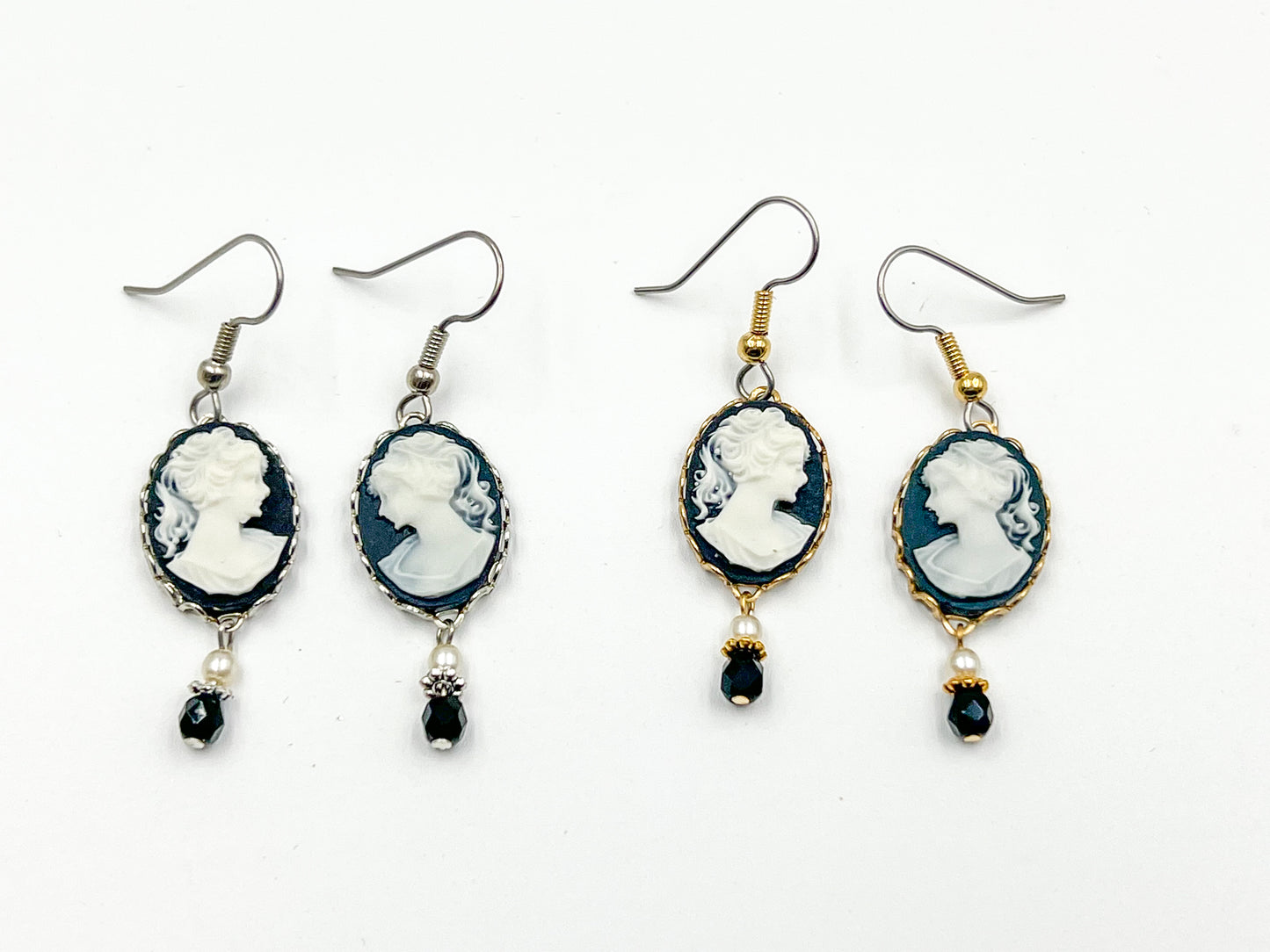 Black Cameo Earrings