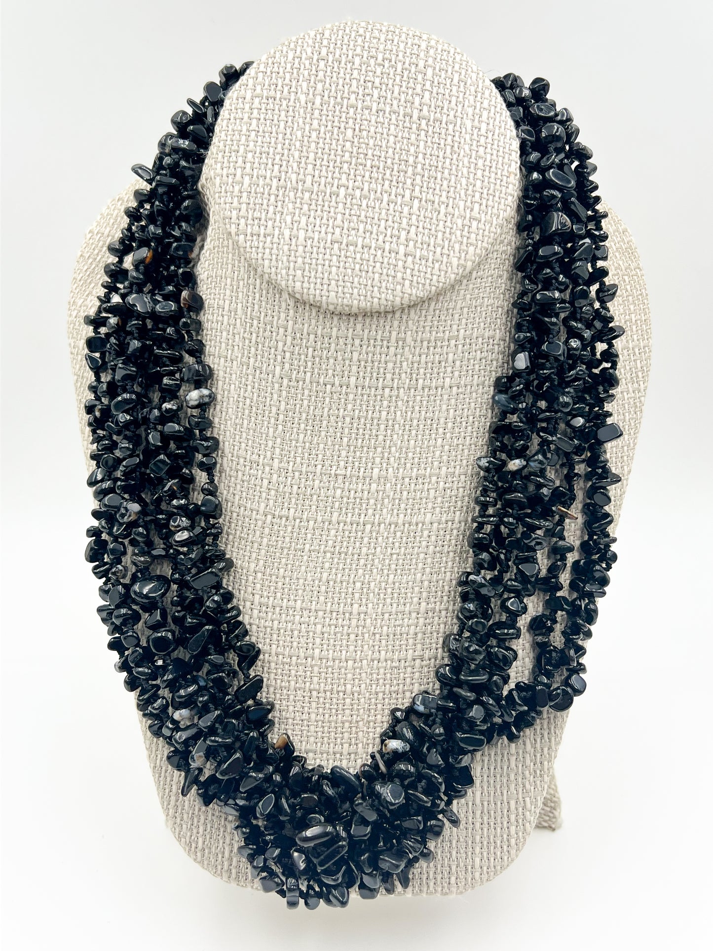 Multi Strand Back Rock Necklace