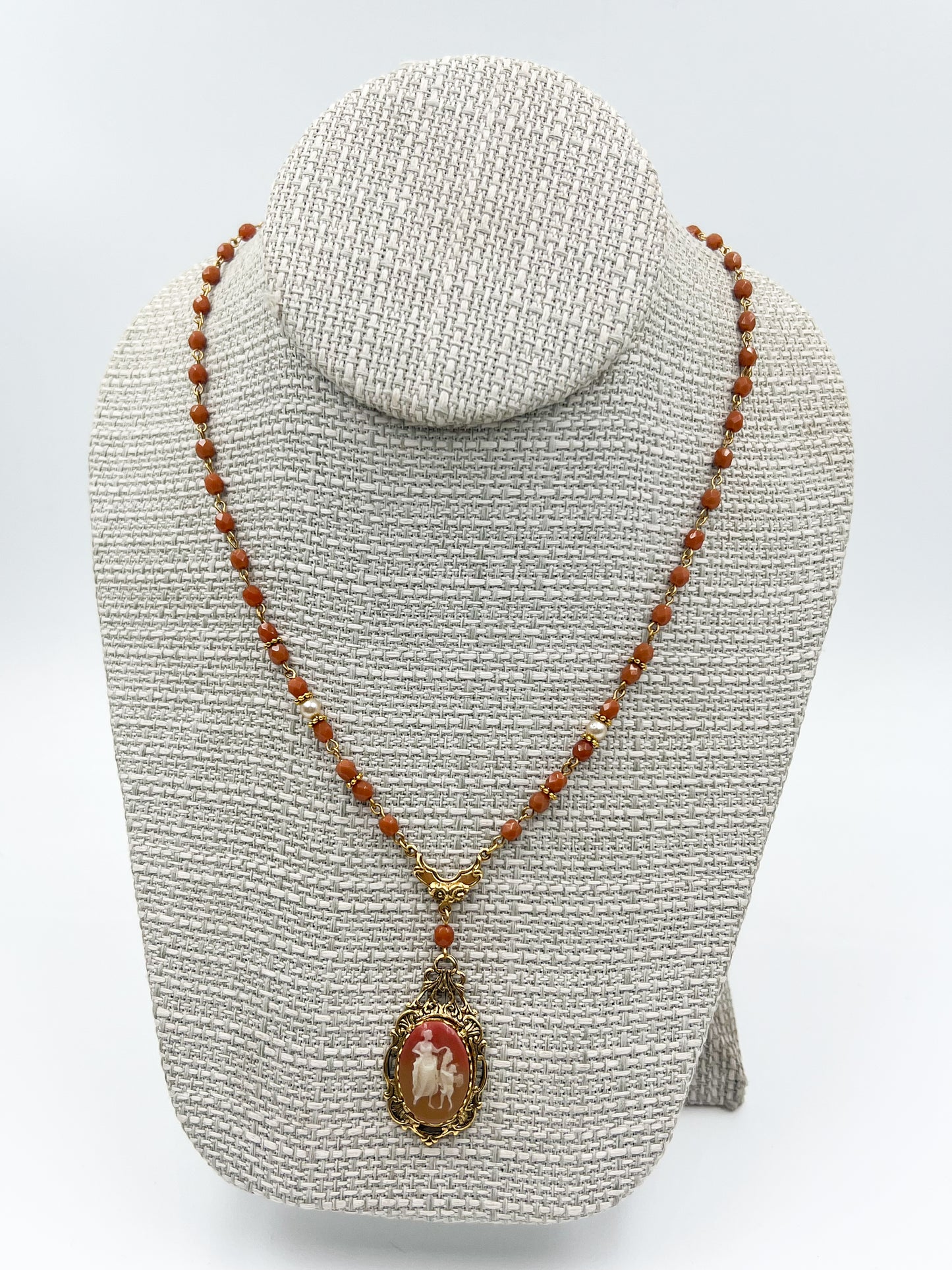 Carnelian Cameo Necklace