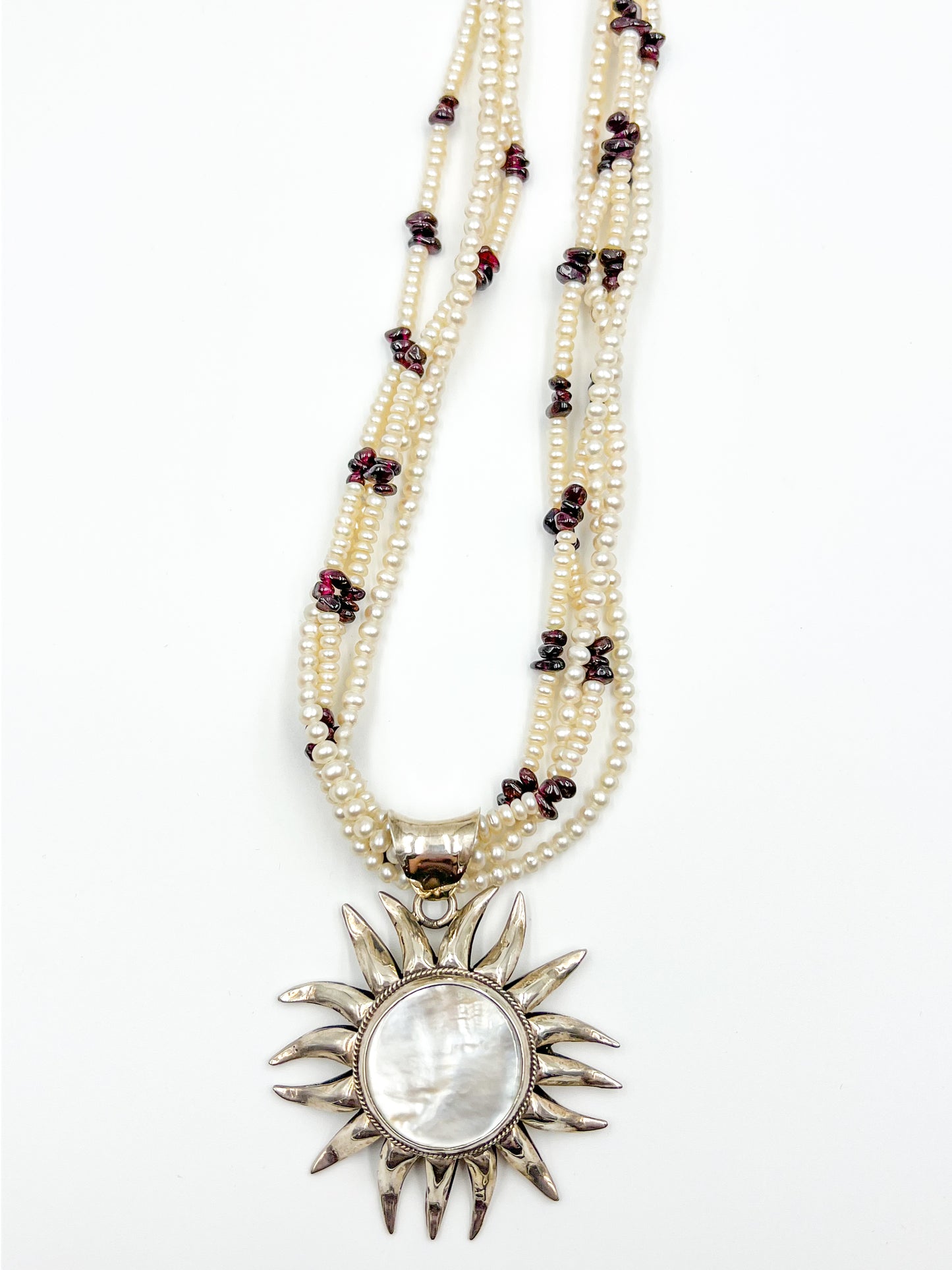 Mother of Pearl Sun Necklace