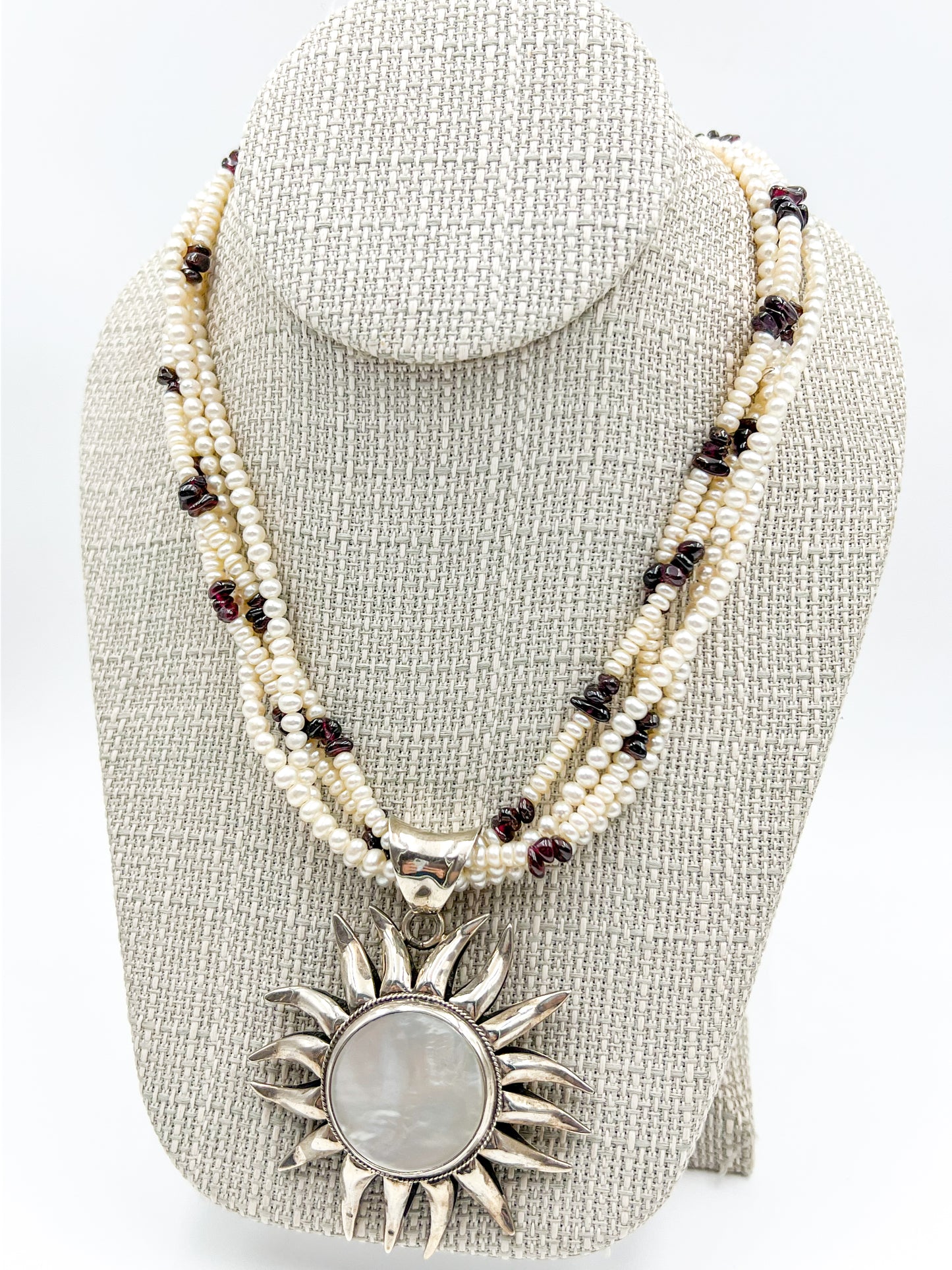 Mother of Pearl Sun Necklace