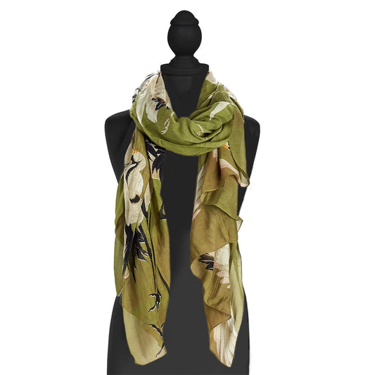 Heron Scarf in Olive Green