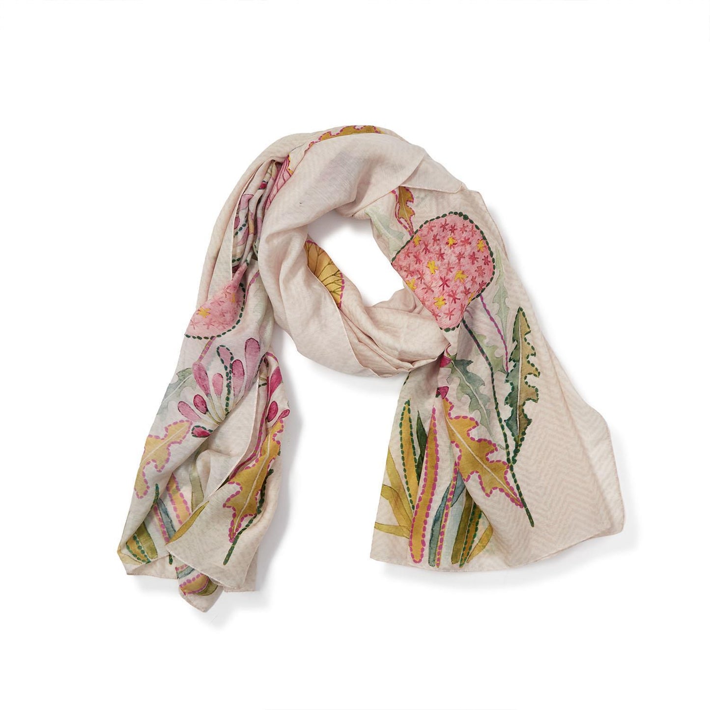 Pop Flowers Pink Scarf
