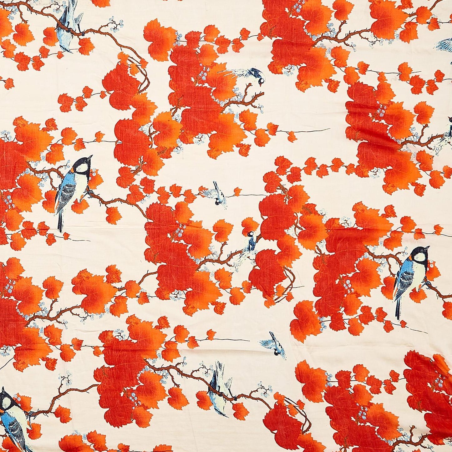 Blossom Branch Print Red Scarf