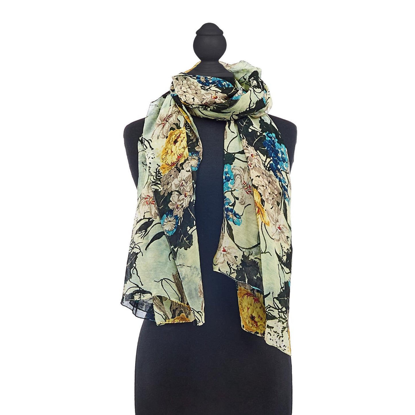 Winter Lily Green Scarf