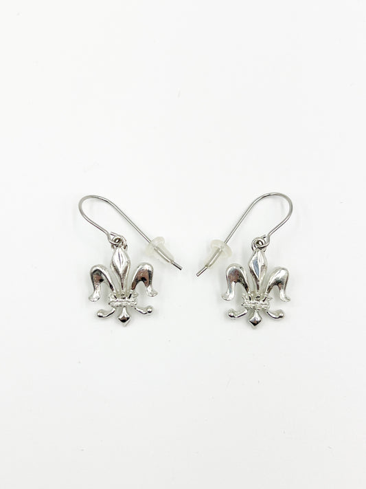 Fleur De Lis Royal Crown Earring