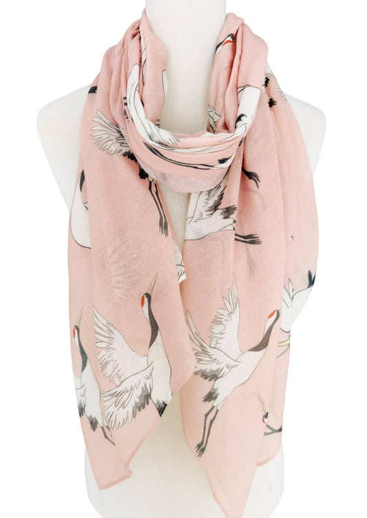 Crane Scarf in Pink