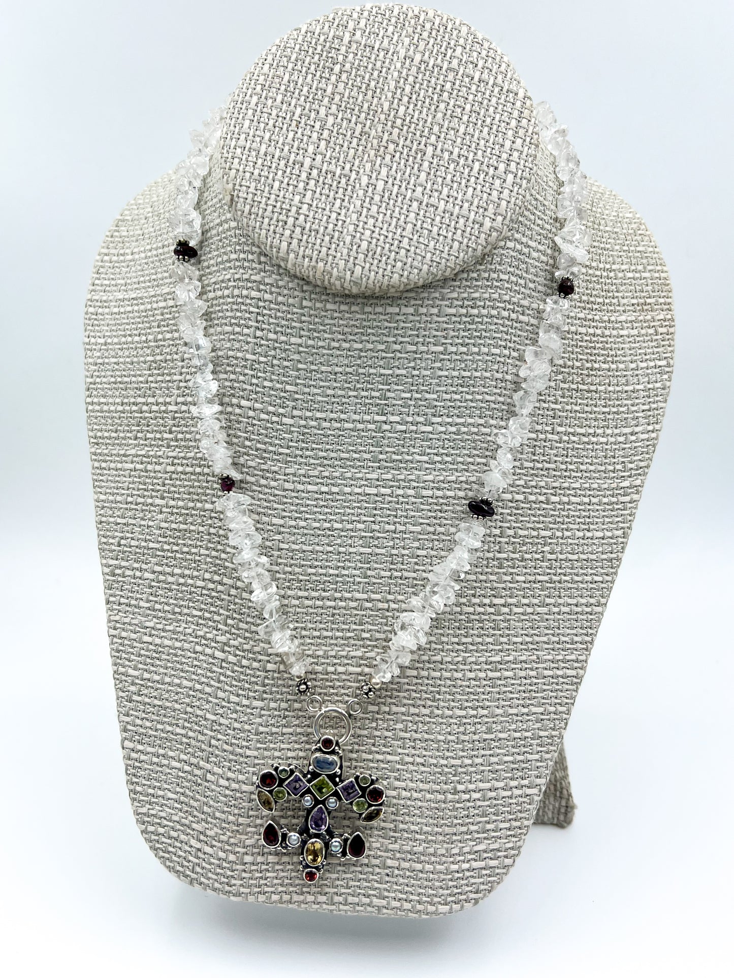 Fleur De Lis Gemstone Necklace