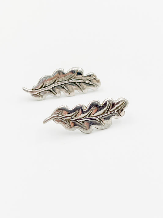 Sterling Silver Leaf Post Earring