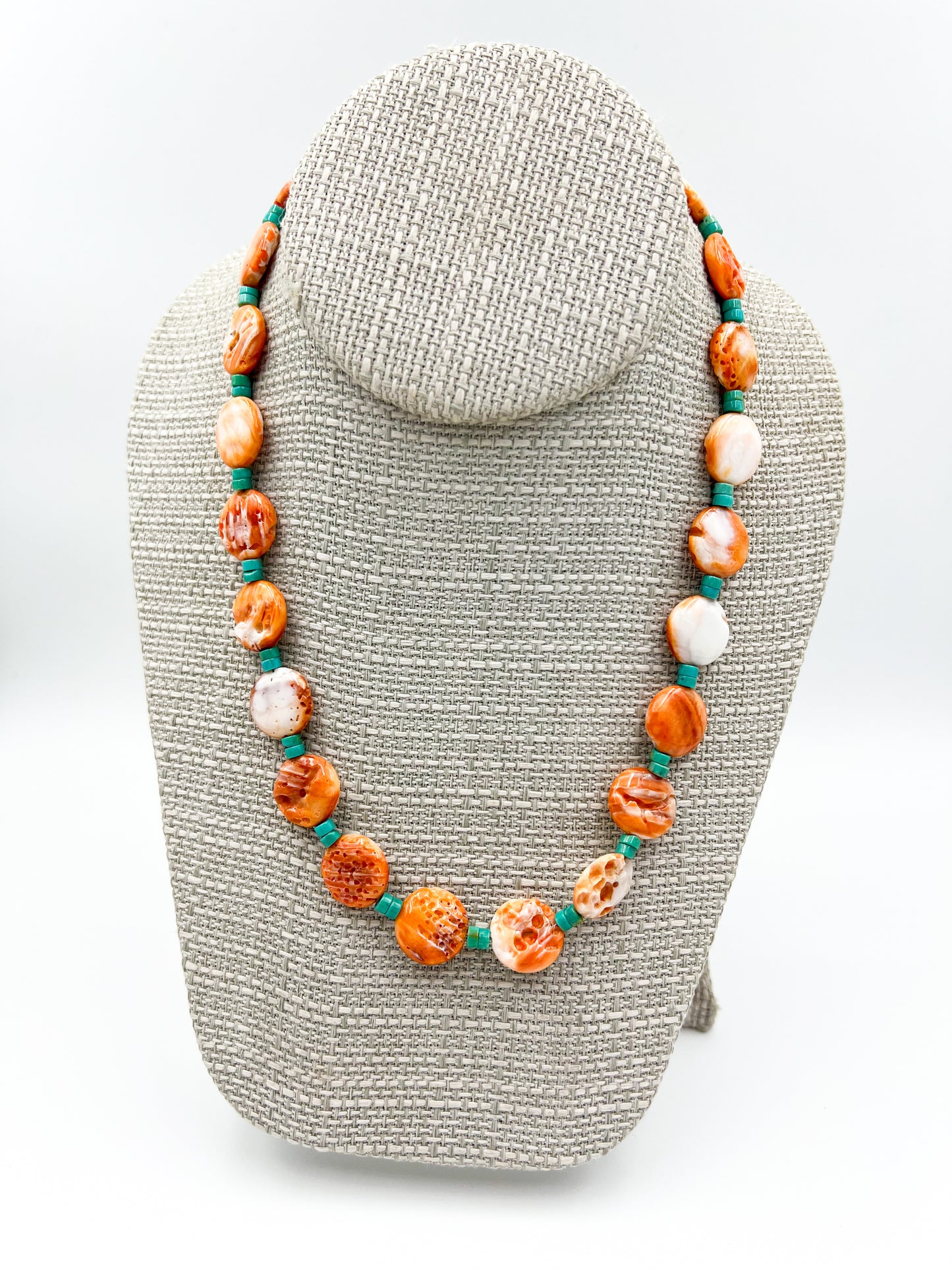Spiny Oyster & Turquoise Necklace