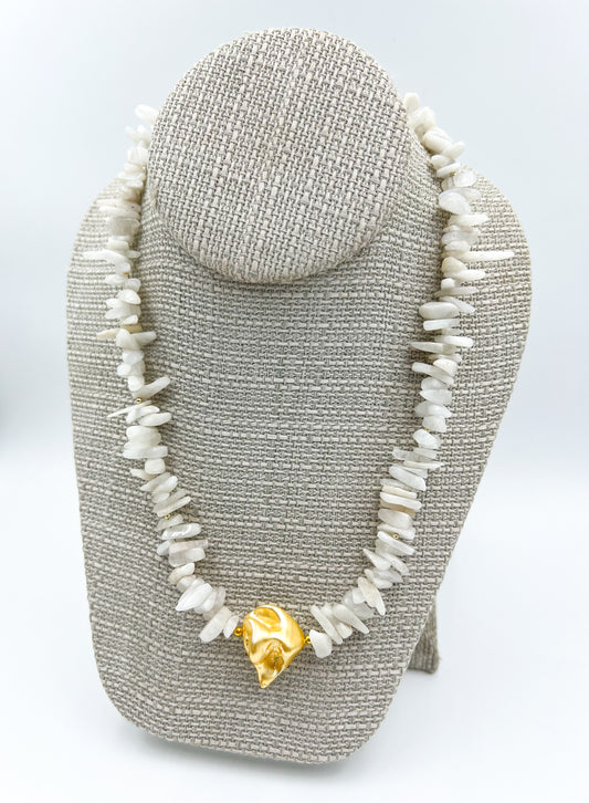 White Agate Stone Necklace
