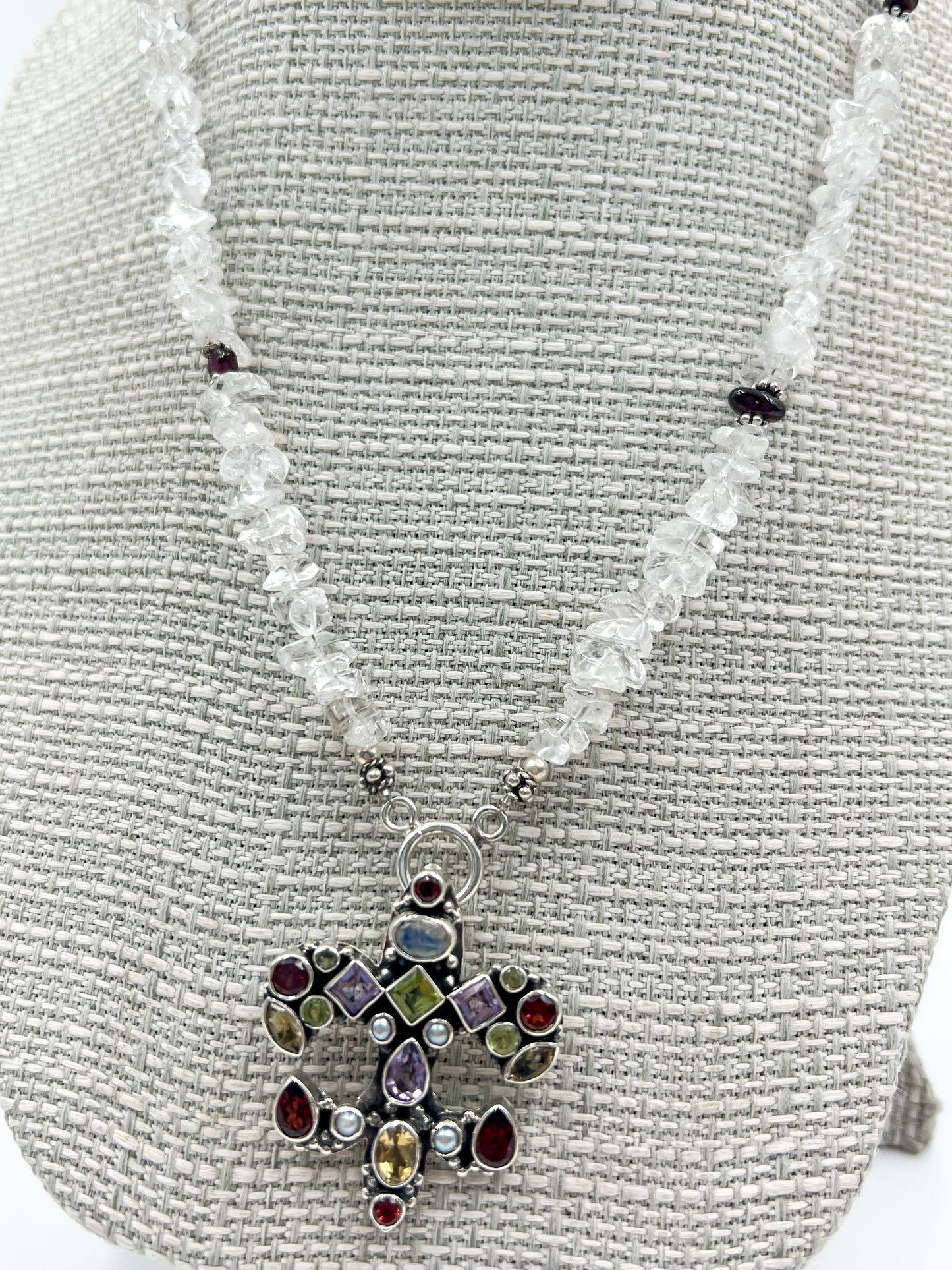 Fleur De Lis Gemstone Necklace