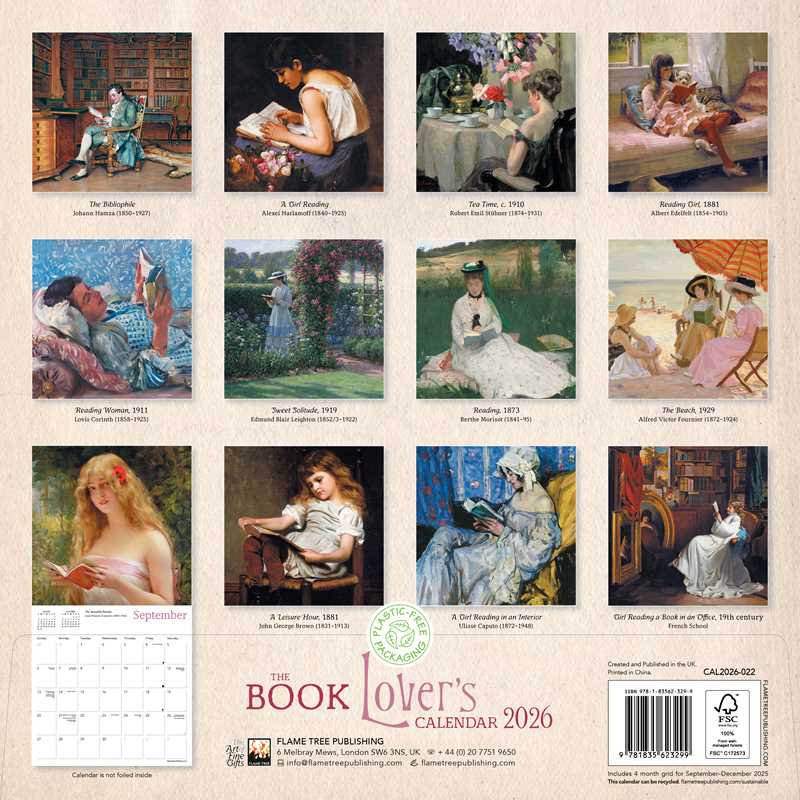 Book Lover's Wall Calendar 2026