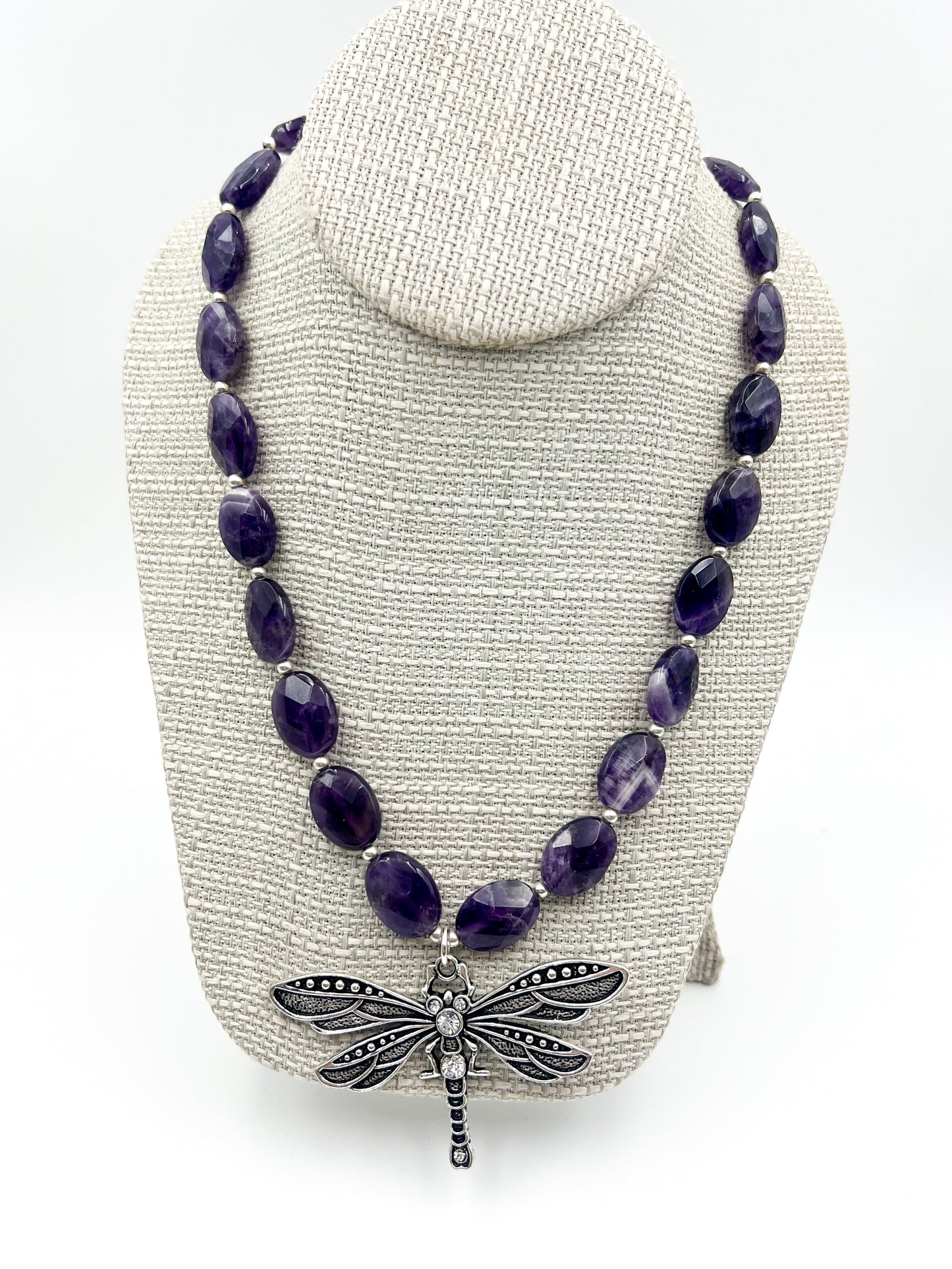 Amethyst Dragonfly Necklace
