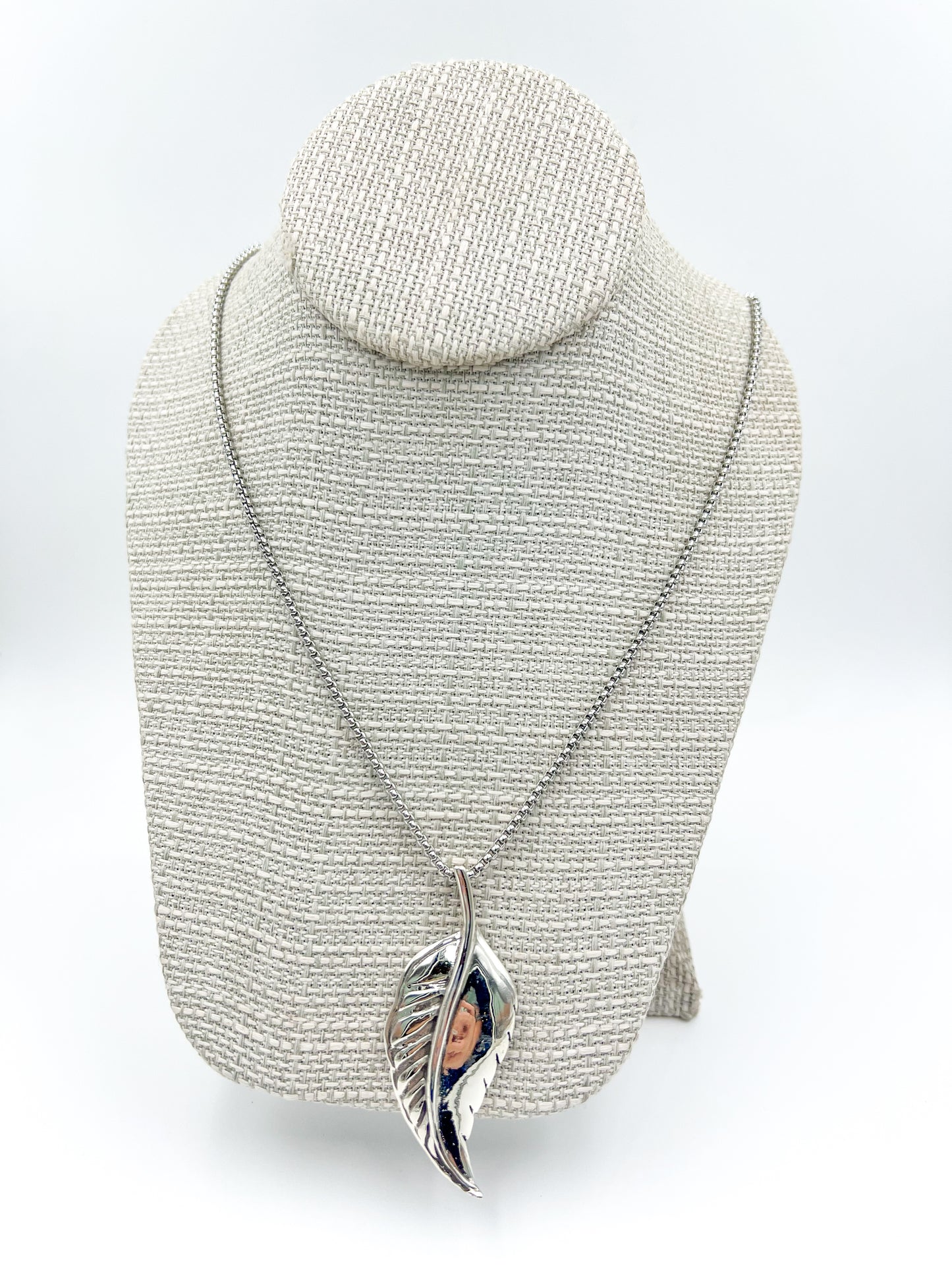 Large Sterling Leaf Pendant