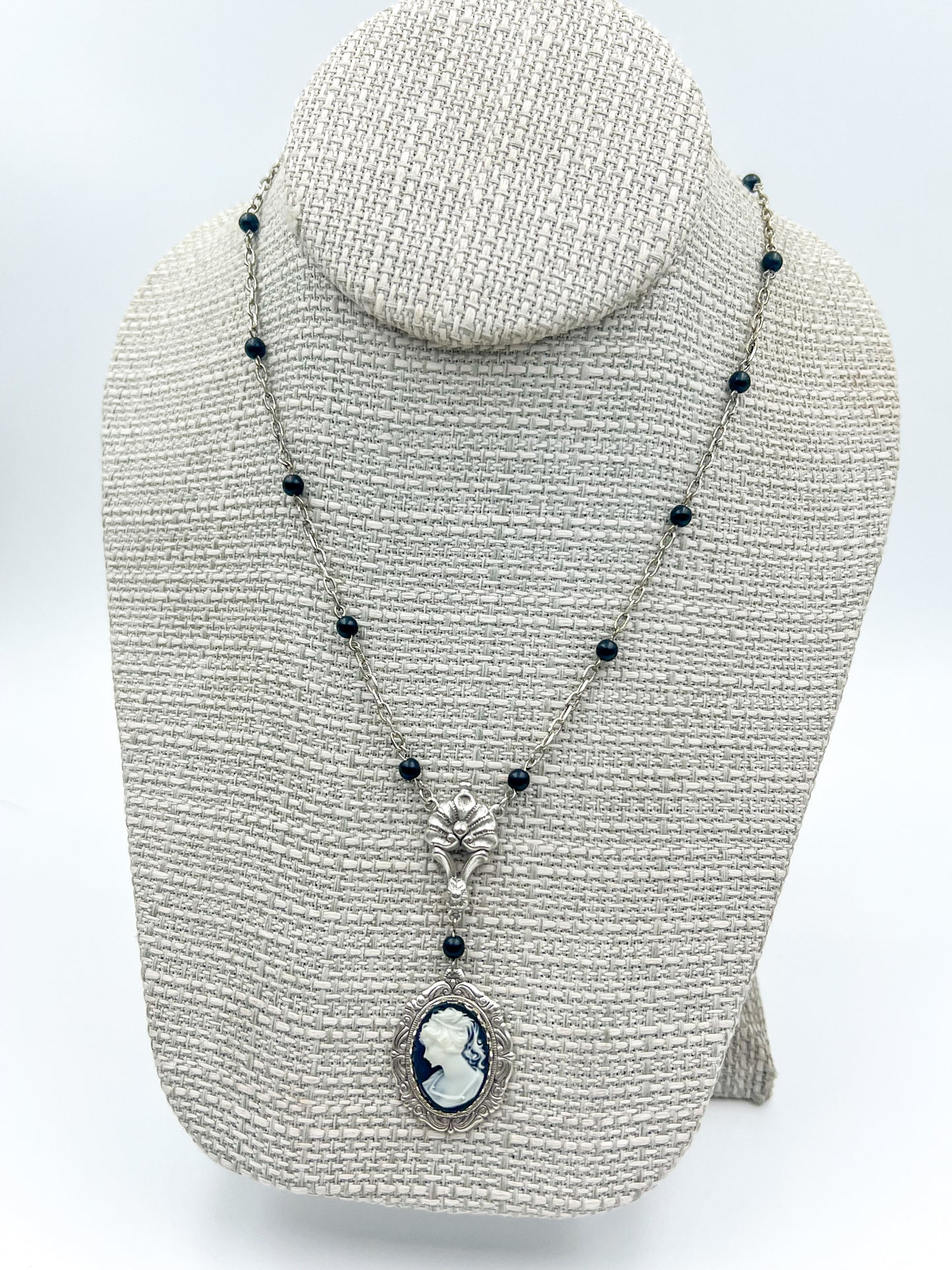 Black Cameo Mourning Necklace