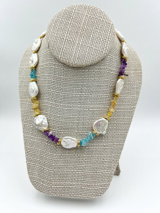 Freshwater Pearl & Quartz Necklace
